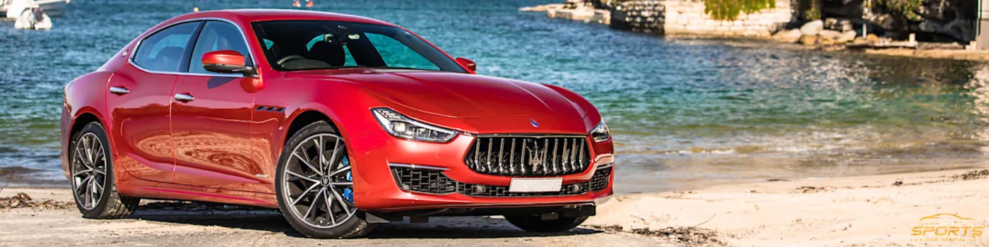 Red Maserati Ghibli 